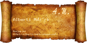 Alberti Márk névjegykártya