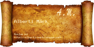 Alberti Márk névjegykártya